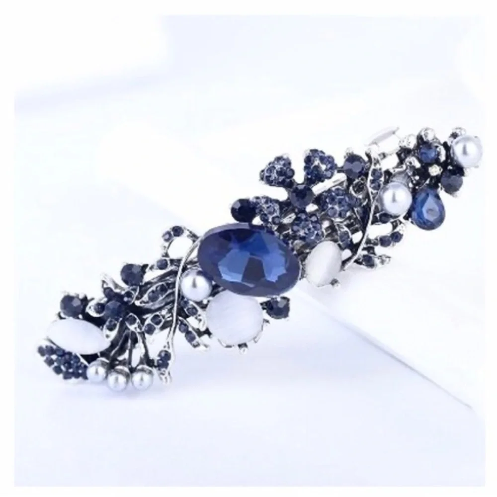 Single Hair Accessories Barrettes For Women Crystal Butterfly Peacock Fl…